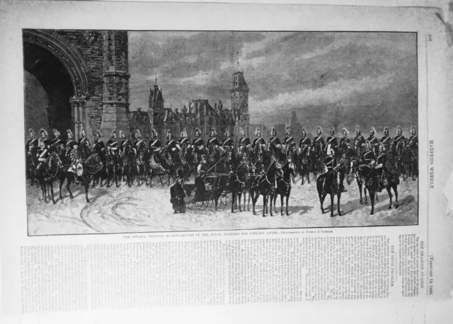The Ottawa Dragoon Guards Harper's Hebdomadaire Février 14,1880 - Original Print