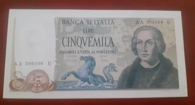 Spettacolare 5000 lire colombo 2° Tipo In Fds- Spettacolare 5000 lire colombo 2° Tipo In Fds-