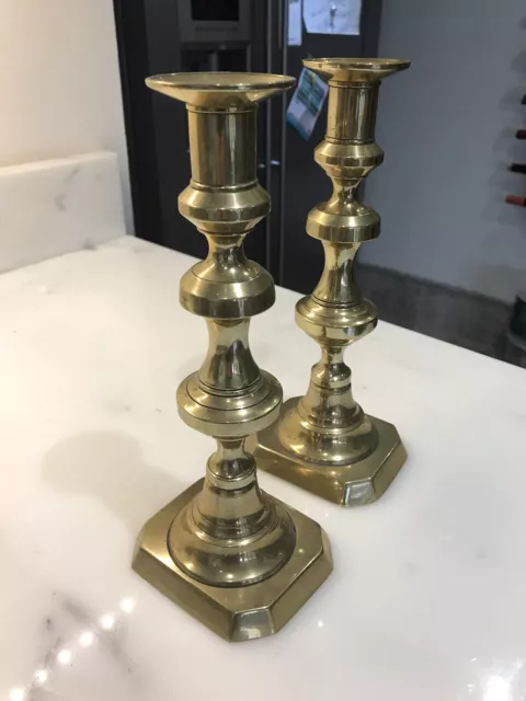 A Pair Of Victorian Brass Candlesticks