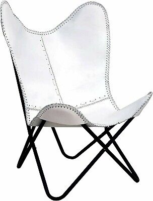Buffalo Leather Handmade Butterfly Chair Folding Lounge accent Relax Arm Chair
