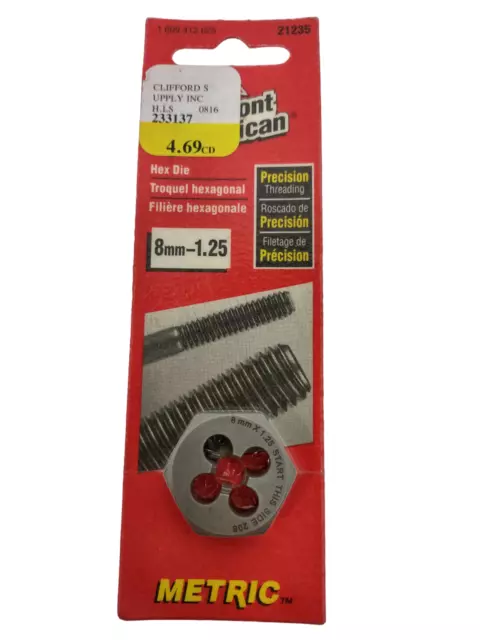 Vermont American  21235  Metric Hex Die 8MM - 1.25MM
