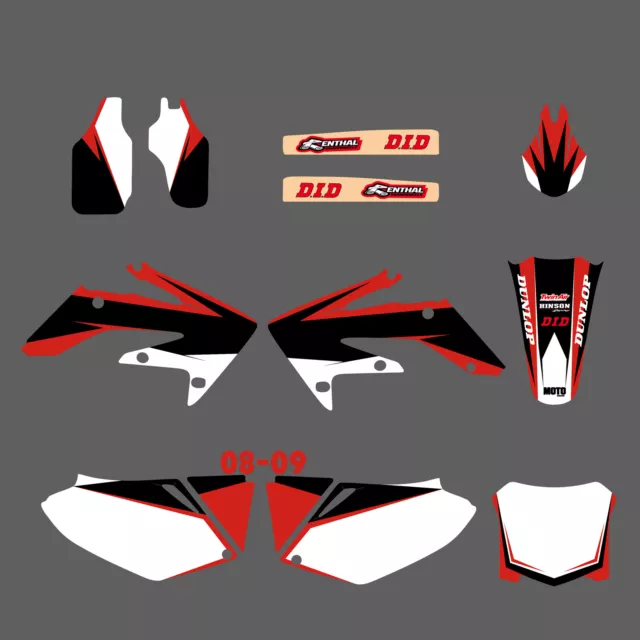 Motocross Team Graphics Kit Decals Sticker For Honda CRF250R CRF250 2008-2009