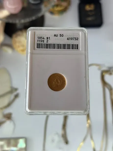 1854 type 2 AU 50 golden $1
