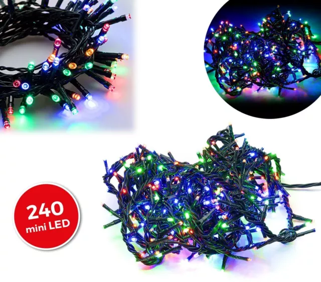 499623 Mini-luces navideñas multicolores 240 led 8 juegos de luces 11.56 metros