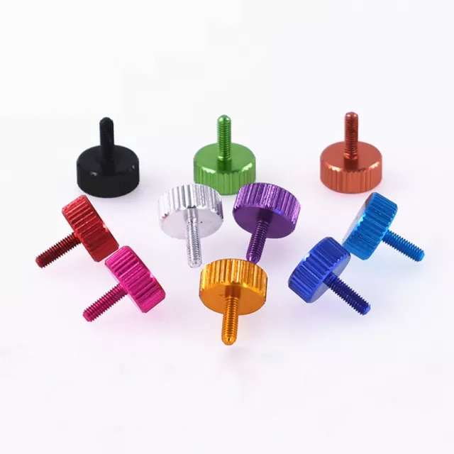 Colored Aluminum Alloy Knurled-Head Thumb Screws M4 Metric Flat Head Screws