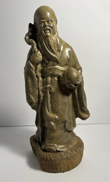 GARY APSIT Old Original Asian Chinese Man Figure Statue 9 Inch Tall