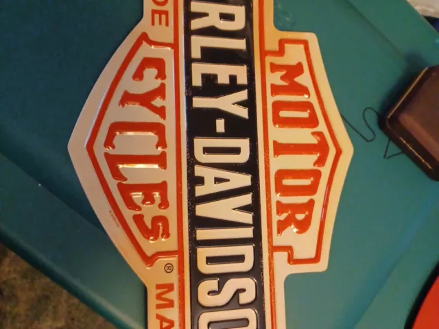 HARLEY-DAVIDSON  Long Bar & Shield Sign 16x9.5 By Ande Rooney Great Condition