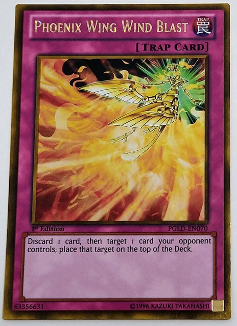 Yugioh Phoenix Wing Wind Blast PGLD-EN070 1st Edition Gold Rare NM