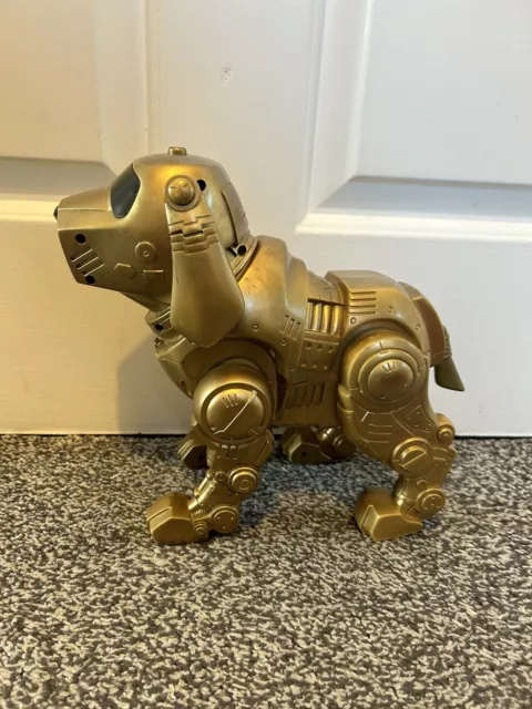 Very Rare Vintage Tekno Manley Quest Robotic Gold Puppy Interactive Toy Teksta