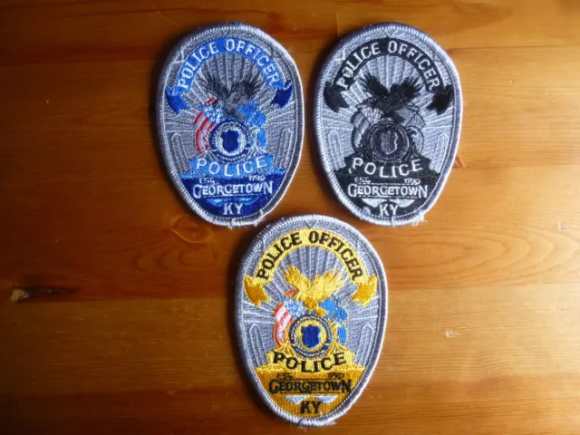 GEORGETOWN KENTUCKY 3 Patch LOT KY DEPT Officer UNIT USA obsolete Original