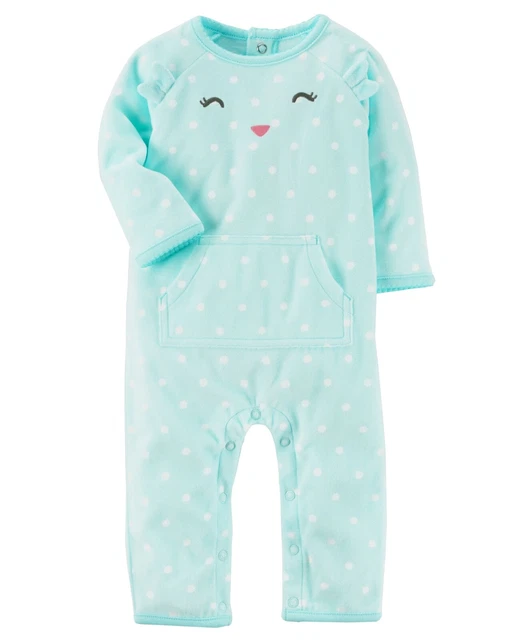 Carter's NWT 3M Infant Girl Fleece Jumpsuit Coverall
