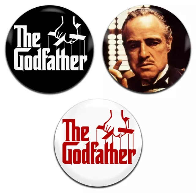3x The Godfather Movie film Gangster 70's 25mm / 1 Inch D Pin Button Badges