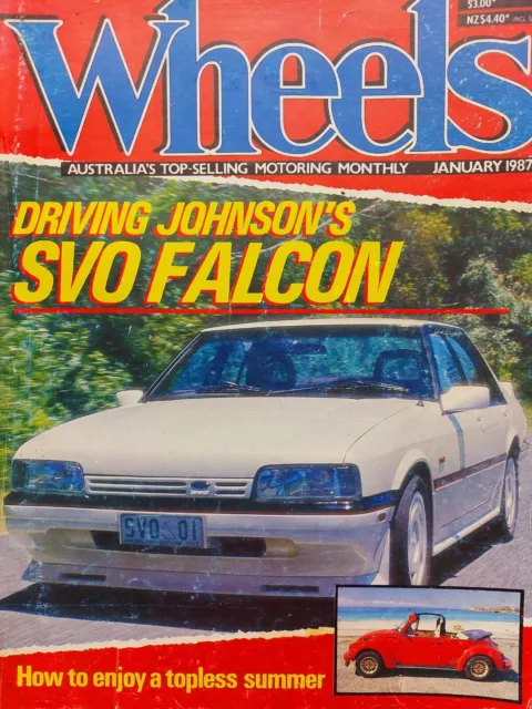 Wheels Mag Jan 1987 Dick Johnson Ford XF SVO Falcon