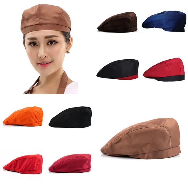 3 Casquettes De Chef Anti-Poussière - Coton - Noir - Réglable - Pour Cuisine Et Atelier