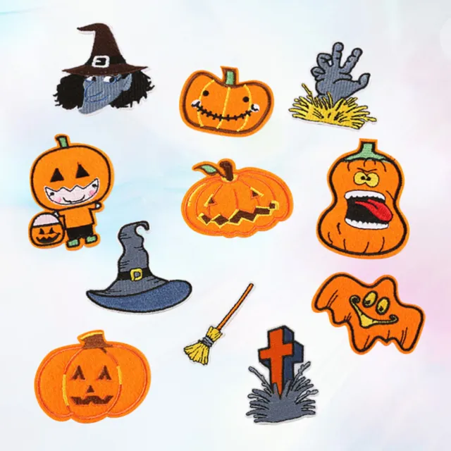 11 Pcs Ghost Patch Halloween Patches Vintage Sticker Cartoon