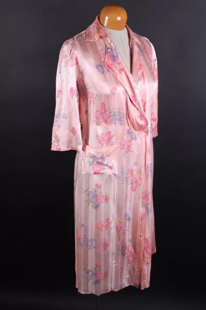 VINTAGE 50S SATIN House Coat Sleeping Robe Night Gown Women's Size ...