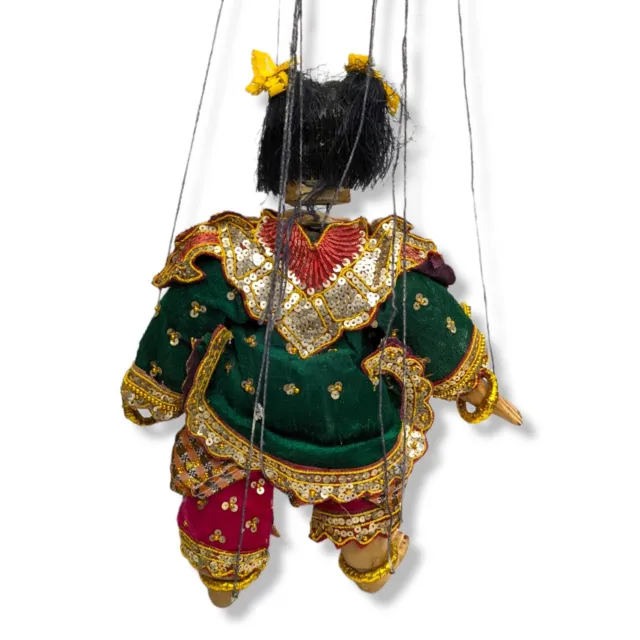Vintage Thai Burmese Marionette String Puppet Wooden Traditional Asian Art 3