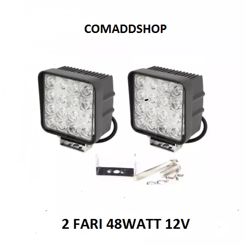 2X 48W Led Luce Faro Lampada Da Lavoro Faretto Auto Barca Camion Klw Suv 12V 24V