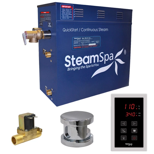 Generador de baño de vapor SteamSpa OAT600-A Oasis 6 KW QuickStart - cromado
