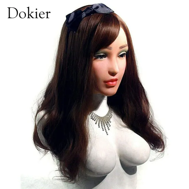 Dokier Silicone Crossdresser Mask Cosplay Halloween Full Head Female Face Masks