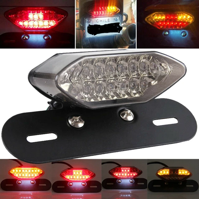 MOTORCYCLE LED TURN Signals Brake Stop Light License Plate Integrated