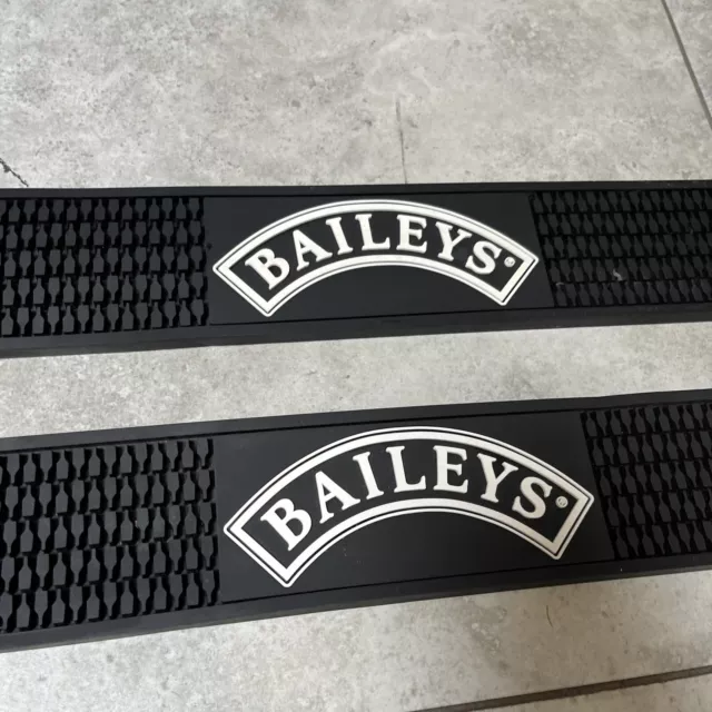 2 Of Baileys Rubber Rail Bar Mat Spill Mat 21" x 3.5"