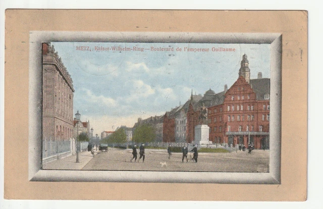 METZ - Moselle - CPA 57 - Rues - le boulevard Empereur Guillaume - carte couleur