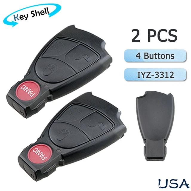 2 Remote Car Key Fob Shell Case Cover for Mercedes Benz C280 C230 C240 C320 S430