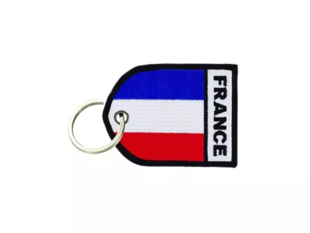 Porte cle cles clef brode patch ecusson france drapeau opex blason francais