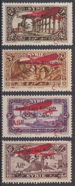 Syrie : Poste Aerienne Secours Refugies N° 34/37 Neufs * Gomme Avec Charniere