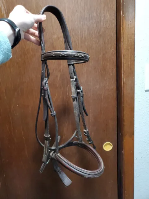 Plymouth Elite Smartpak monocrown fancy stitch bridle horse size good condition