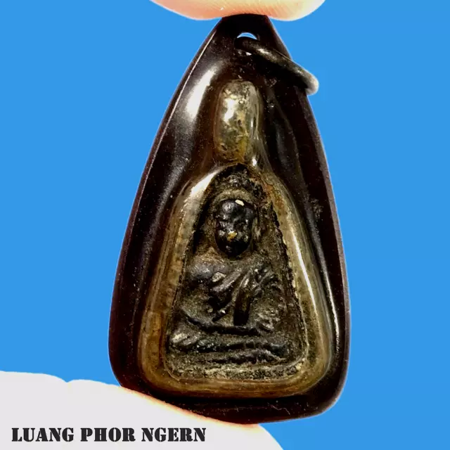 Phra LP Ngern Small shovel coin, Thai Amulet Talisman Wat Bang Khlan Old Rare