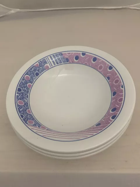 Retro Breakfast bowl Staffordshire Tableware pink purple 7'' 80s 90s