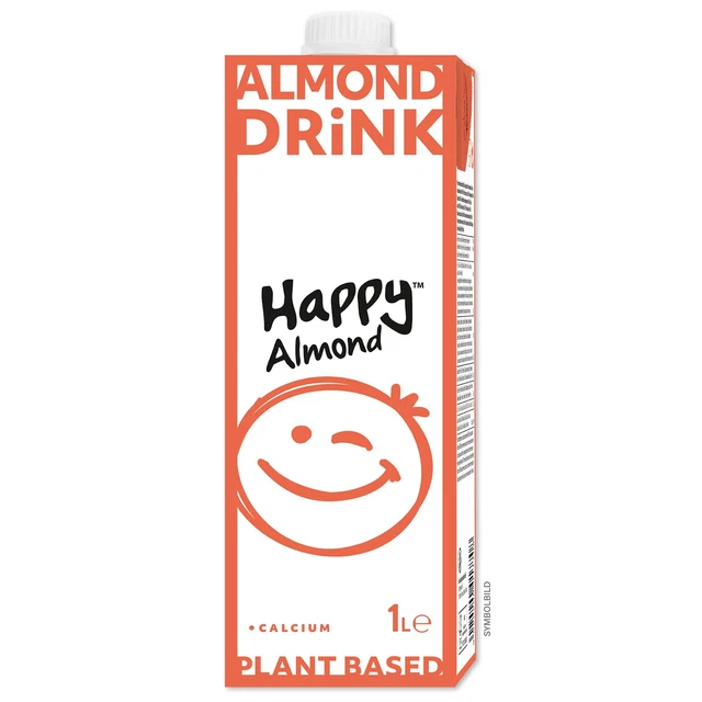 Latte di mandorle latte alternativo mandorla naturale senza lattosio Happy 8 x 1 L NUOVO MHD 4/24