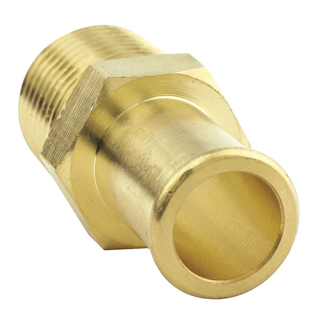 GRAINGER APPROVED 6AFJ3 Beaded  Fitting,Brass,1/2"NPTx5/8"Barb