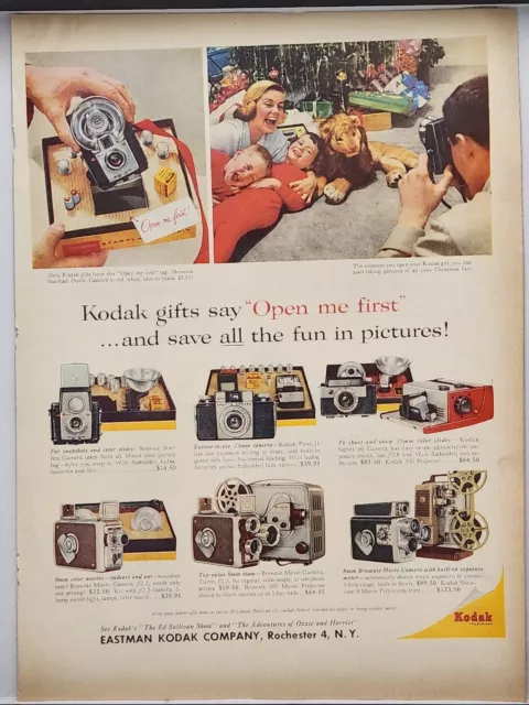 1960 Eastman Kodak Co Camera Christmas Open Me First! Vintage Print Color Ad
