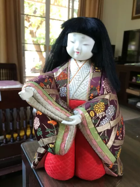 KIMEKOMI-Ningyo Japanese Vintage Traditional Kimono Doll Height 9.25 "#005