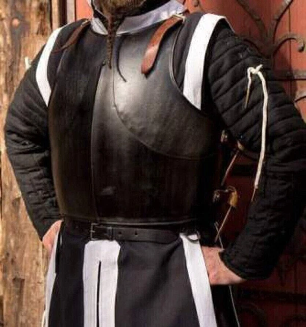 Armure De Poitrine Médiévale En Cuir PU Noir - Plastron Gothique Viking, Cosplay, Halloween, Taille Unique Réglable