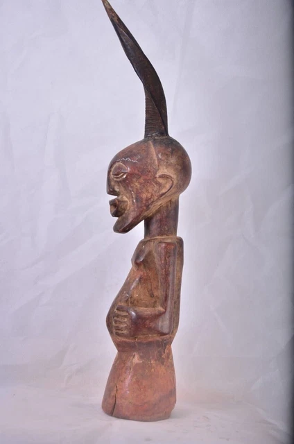 African tribal Art,nice Songye  statue with long horn from southern-DRC