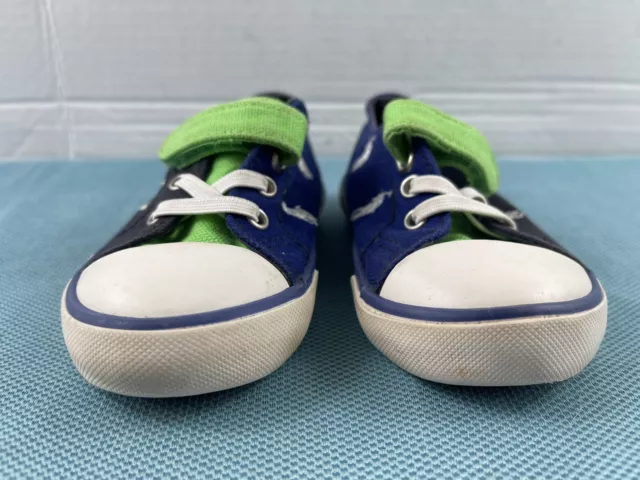 Polo Ralph Lauren Kody Infant Shoes Blue Green White 5M Slip On Casual Sneakers 3