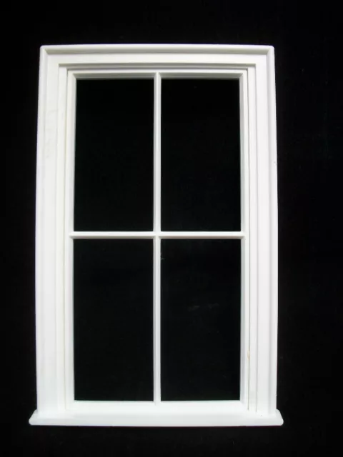 Window: Victorian 4 Pane Large Window Jacksons Miniatures plastic 1/12 scale B12
