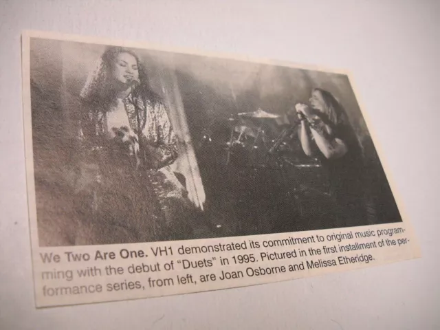 MELISSA ETHERIDGE & JOAN OSBORNE Two Are One duet 1995 music biz promo pic/text