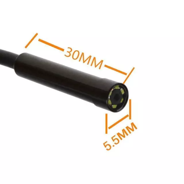 5.5mm TR USB Inspection Camera Boroscope Snake Scope Endoscope 6 LED Waterproof