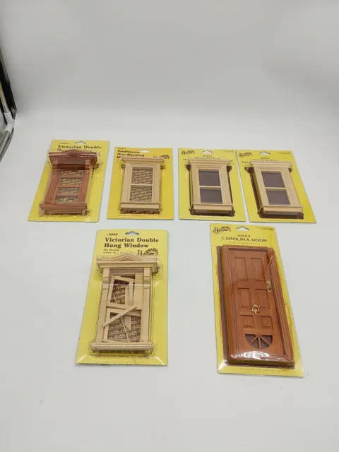 Houseworks Doll House Mixed Lot of 6 Windows and Door #6023,#5002,#5051