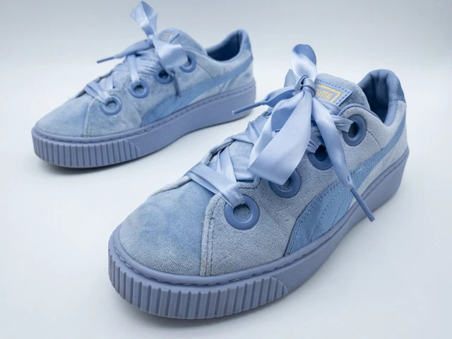 PUMA PLATE FORME LISS Lace Up Bleu Soie Baskets Femme Gr. 38 5 Eu
