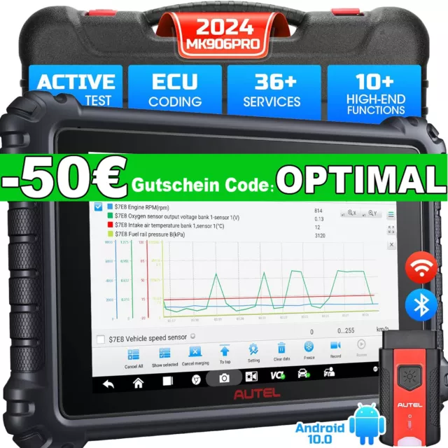 Autel MK906 Pro Profi KFZ OBD2 Diagnosegerät Scanner ALLE System ECU Key Coding