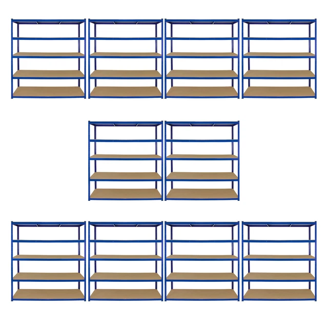 Unità di scaffalatura in metallo capannone garage 10 alloggiamenti larghezza 160 cm 60 cm profondità T-RAX