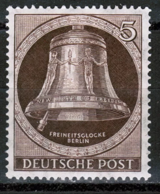 Briefmarke Berlin 1951 Freiheitsglocke Klöppel links postfrisch Michel-Nr.75