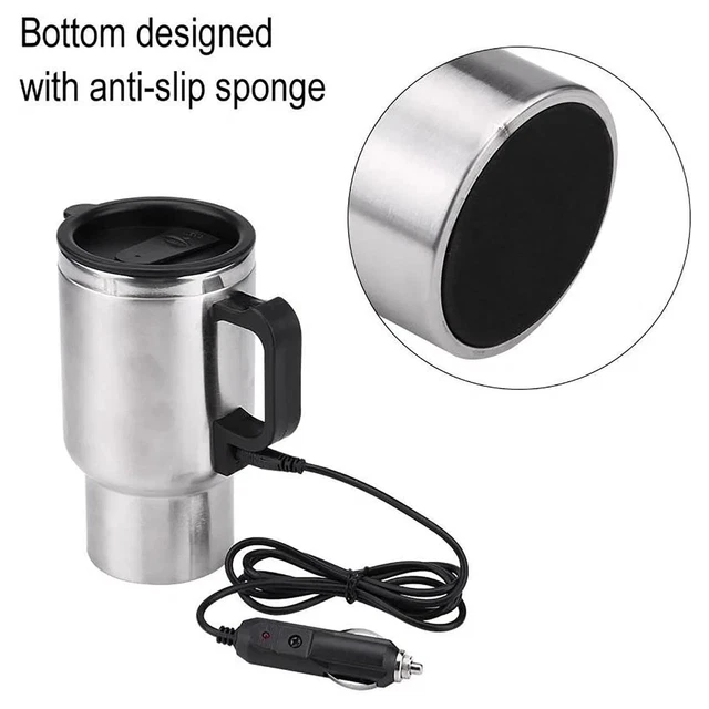 Travel Coffee Heated Mug 450Ml Car Based Heating  Steel Cup Kettle 3