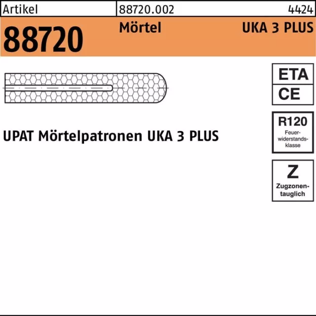 10er PACK(Stk) UPAT 887200020140000 Mörtelpatrone R 88720 f.UKA 3 PLUS M 14 Poly